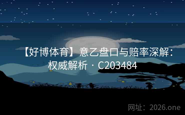 【好博体育】意乙盘口与赔率深解：权威解析 · C203484